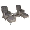 Sessel-Set Valencia 5-teilig grau
