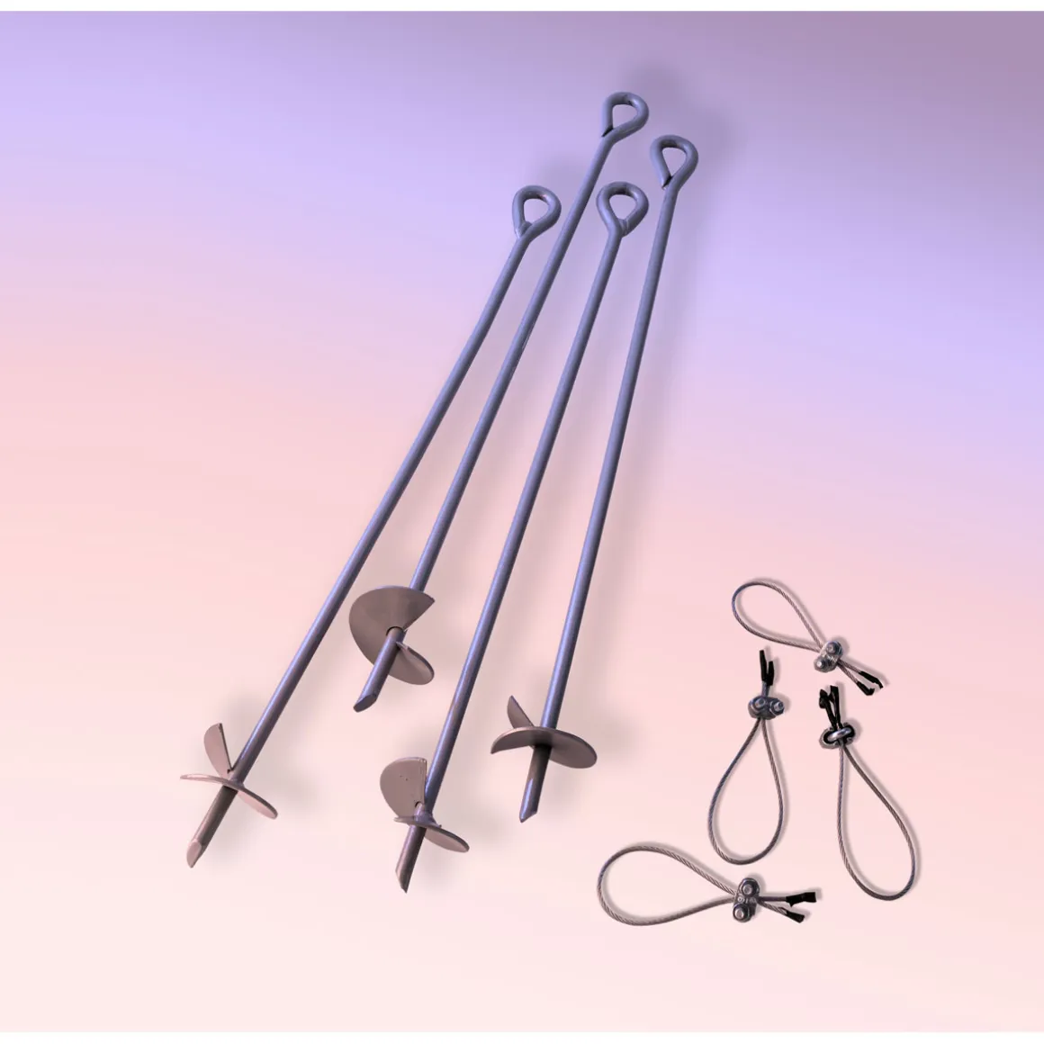 ShelterLogic Weidezelt Zubehör Bodenanker 4 Stück 69cm Silber