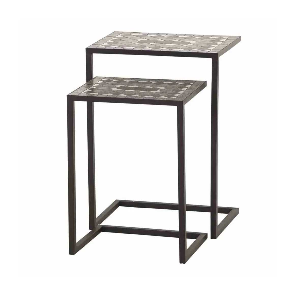Siena Garden Beistelltischset Como 39 x 30 x 54 cm Stahlgestell