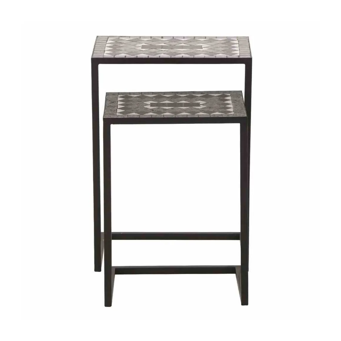 Siena Garden Beistelltischset Como 39 x 30 x 54 cm Stahlgestell