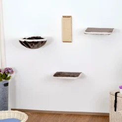 Silvio design Katzen-Kletterwand 4-teilig grau