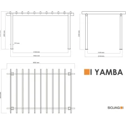 Sojag Pavillon Pergola Yamba 1016 295x495x252,6cm Anthrazit