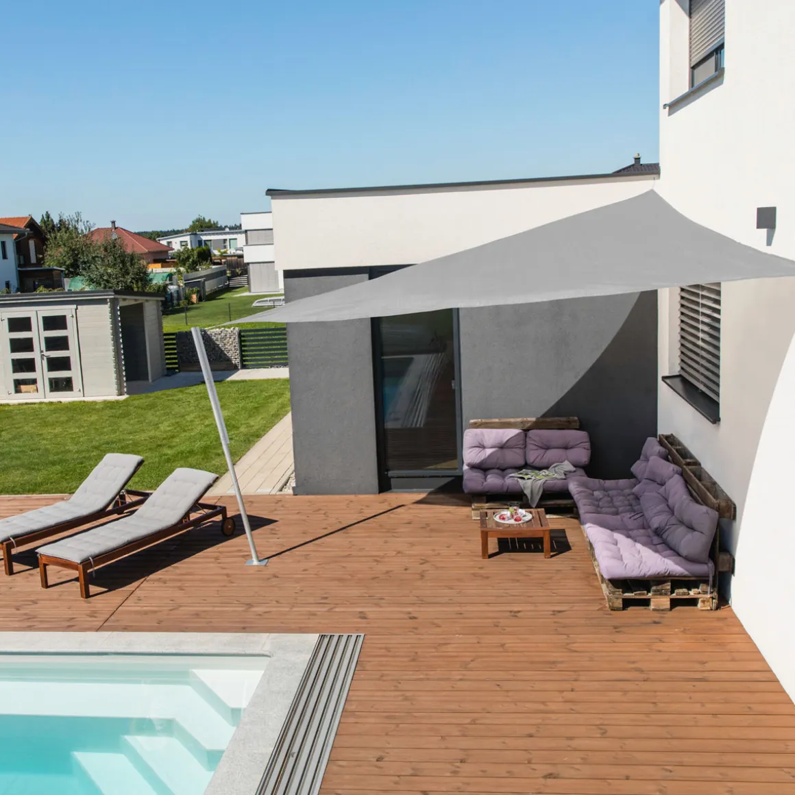 Sonnensegel Capri 5 x 5 x 5 m weiß