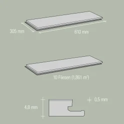 Specht Vinylboden Vinyl SPC Ambiente Fliese Paris 610 x 304,8 x 4,8 mm