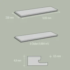 Specht Vinylboden Vinyl SPC Ambiente Avignon Eiche 1220 x 230 x 4,8 mm