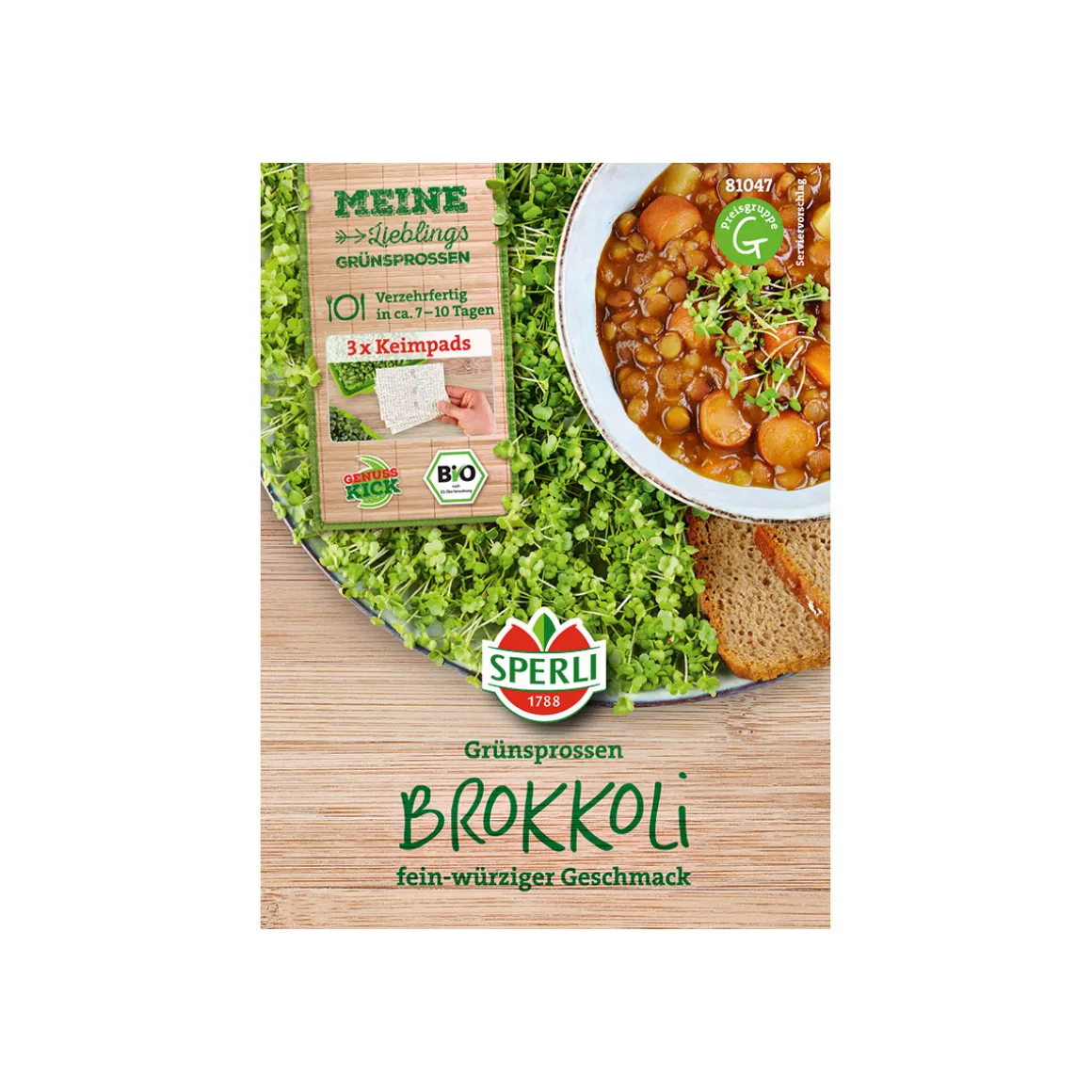 Sperli Bio-Brokkoli Nachfüllpads für Grünsprossen-Anzuchtset