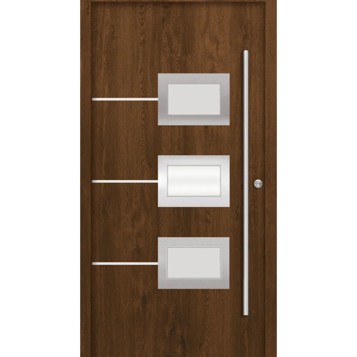 SplenDoor Premium-Haustür Passivedoor Bergen energiesparend nussbaum 100 x 200 cm rechts