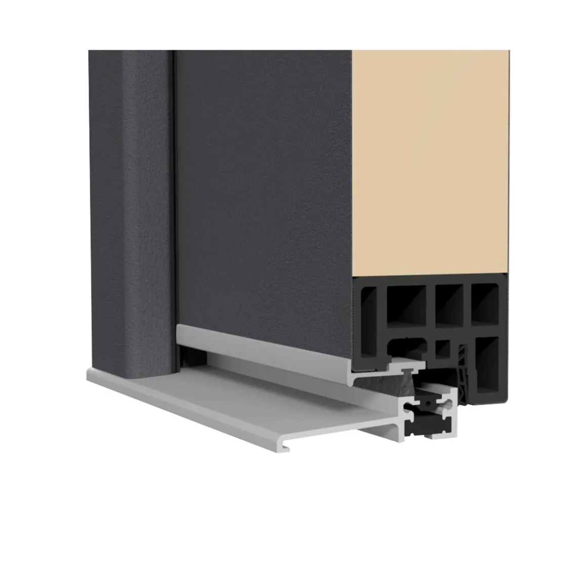 SplenDoor Premium-Haustür Passivedoor Bergen RC2 energiesparend einbruchsicher anthrazit 100 x 200 cm rechts
