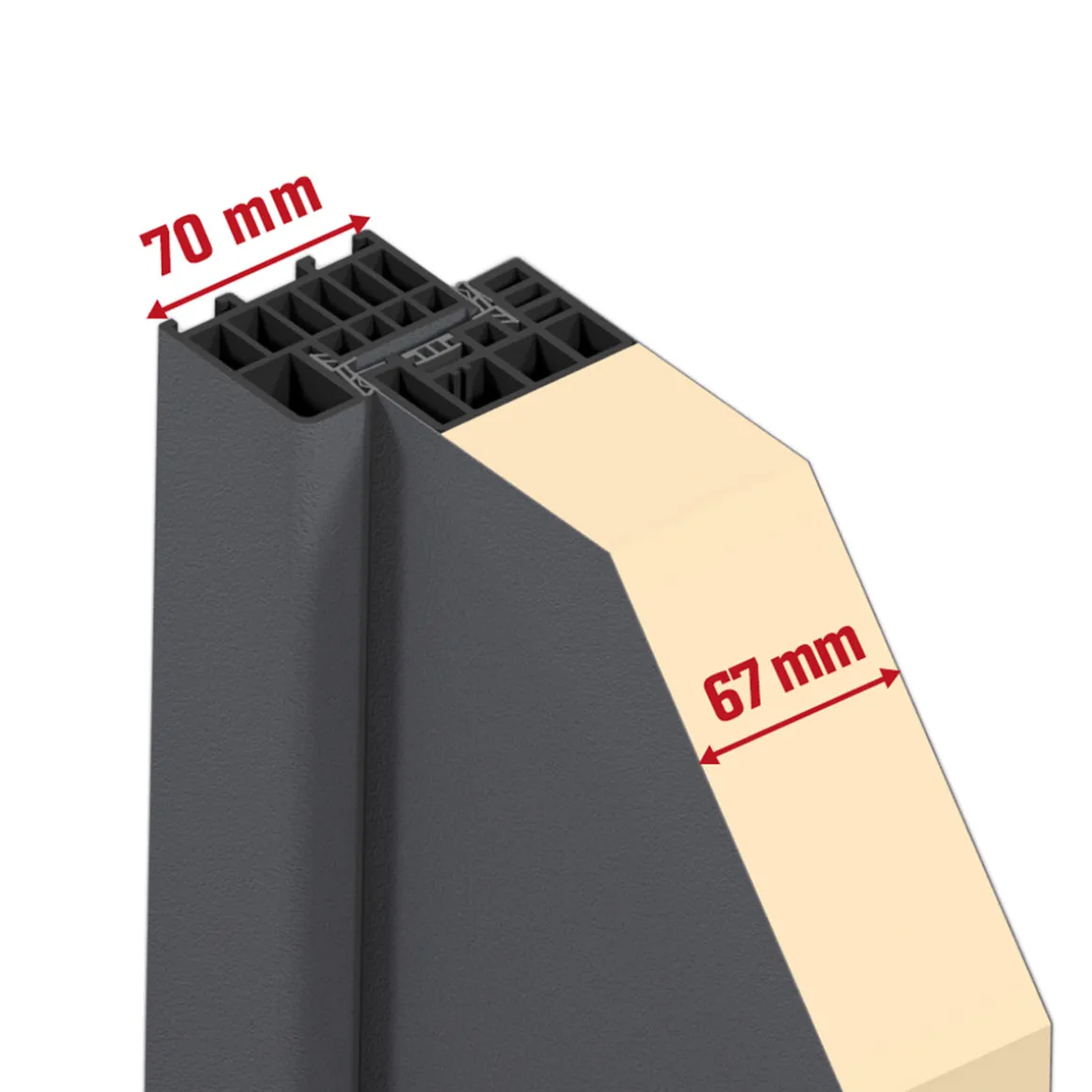 SplenDoor Sicherheits-Nebeneingangstuer NS4 RC2 auf Maß, Anthrazit, Links