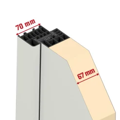SplenDoor Sicherheits-Nebeneingangstuer NS4 RC2 98x198 Weiss rechts