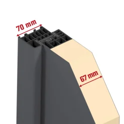 SplenDoor Sicherheits-Nebeneingangstuer NS3 RC2 88x198 Anthrazit links