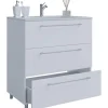 Stand-Waschplatz 80 cm 2-teilig 3 Schubfächer weiß