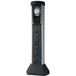 Steckdosensäule SilverCraft mit Zeitschaltuhr 2-fach 5m schwarz