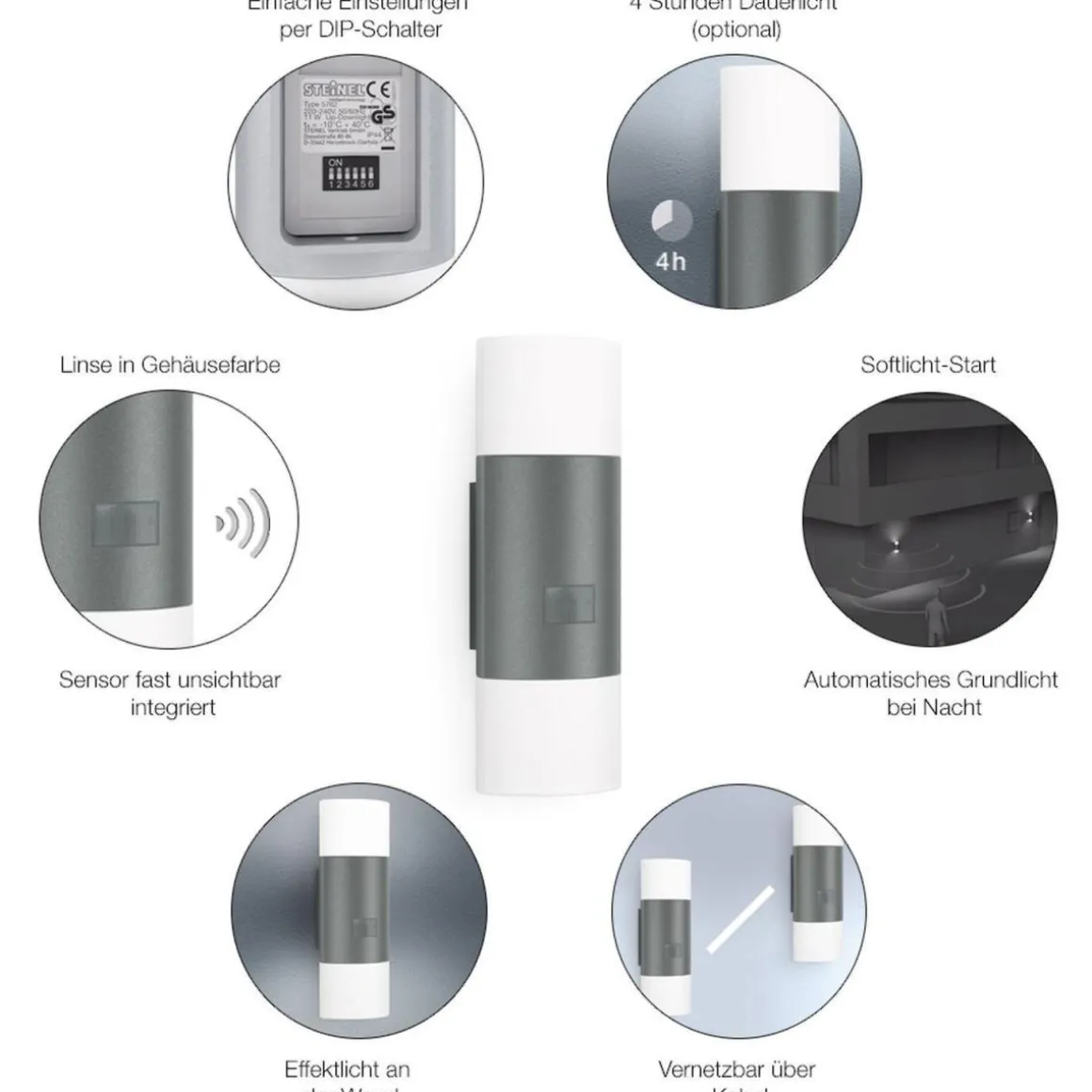 Steinel LED-Sensor-Außenleuchte L 910 S Up-/Downlight anthrazit