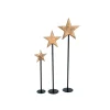 Stern auf Stand natur/schwarz Mangoholz Metallstand Höhe 83 cm