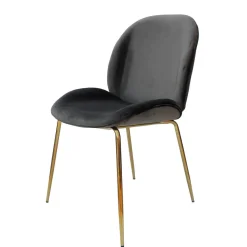 Stuhl „Charlize 110“, 2er-Set, grau/Messing