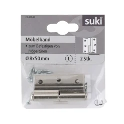 Suki Möbelband 50 mm links gekröpft vernickelt 2 Stück