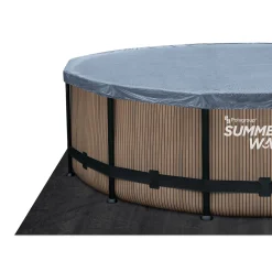 Summer Waves Elite Frame Pool 549x549x132cm Teak Optik