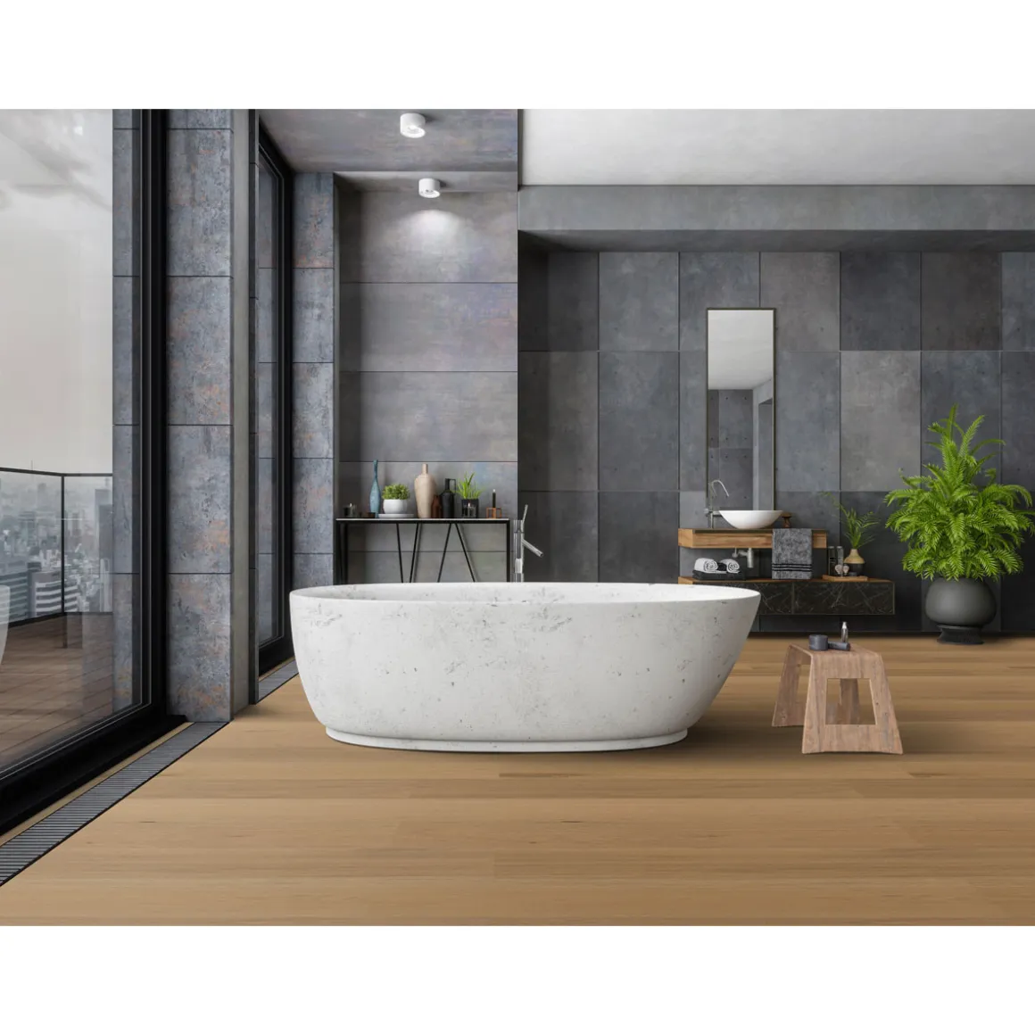 Susify-Bodenbelag FSC Oak Mist 1900 x 190 x 8 mm