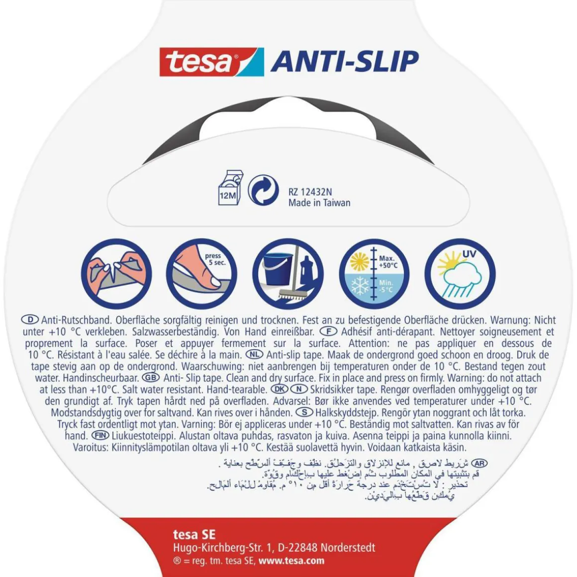 Tesa -Anti-Rutschband 5mx25 mm schwarz