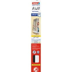 Tesa Fliegengitter Comfort Alu für Fenster weiß 1,00m x 1,20 m