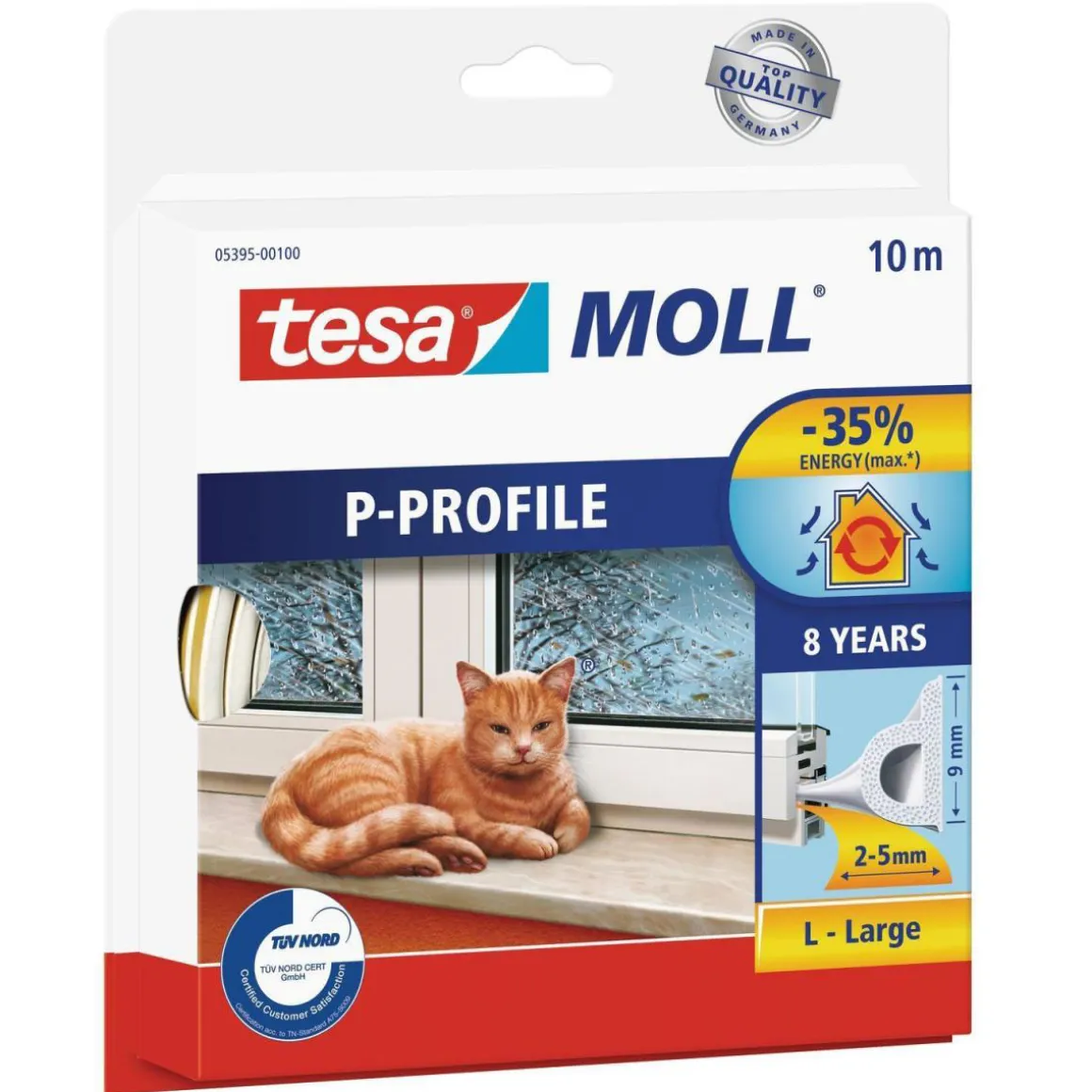 Tesa Gummidichtung P-Profil weiß 2-5 mm