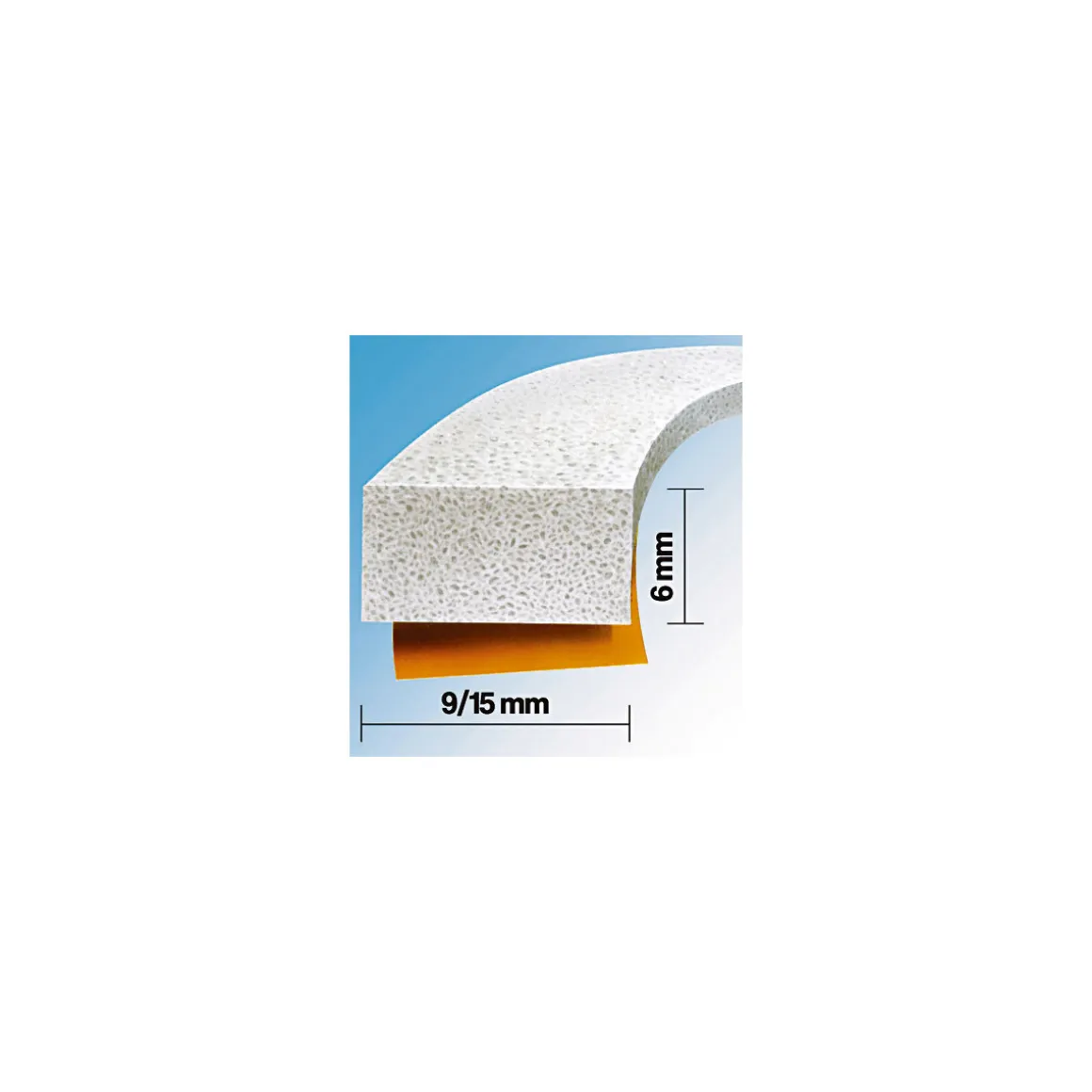 Tesa moll Schaumstoff-Dichtung 6 m 9 x 6 mm