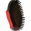 Trixie Kunststoff-Striegel Messingborste 7×12 cm