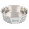Trixie Edelstahl Napf mit Silikon 1400 ml 21 cm weiß/grau