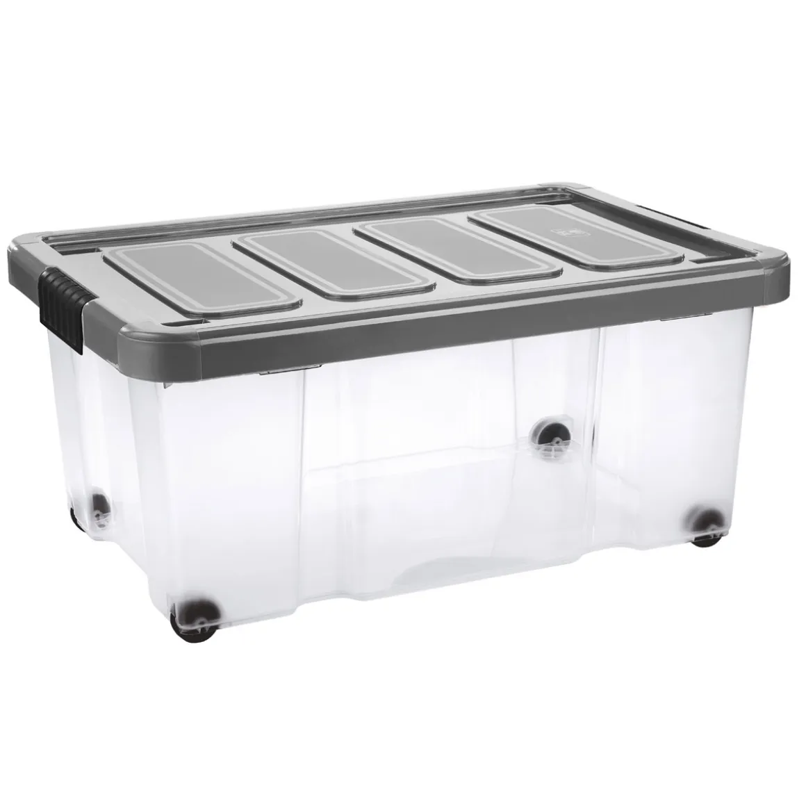 Unibox Puzzle 43 L mit Klickdeckel und Rädern transparent/anthrazit