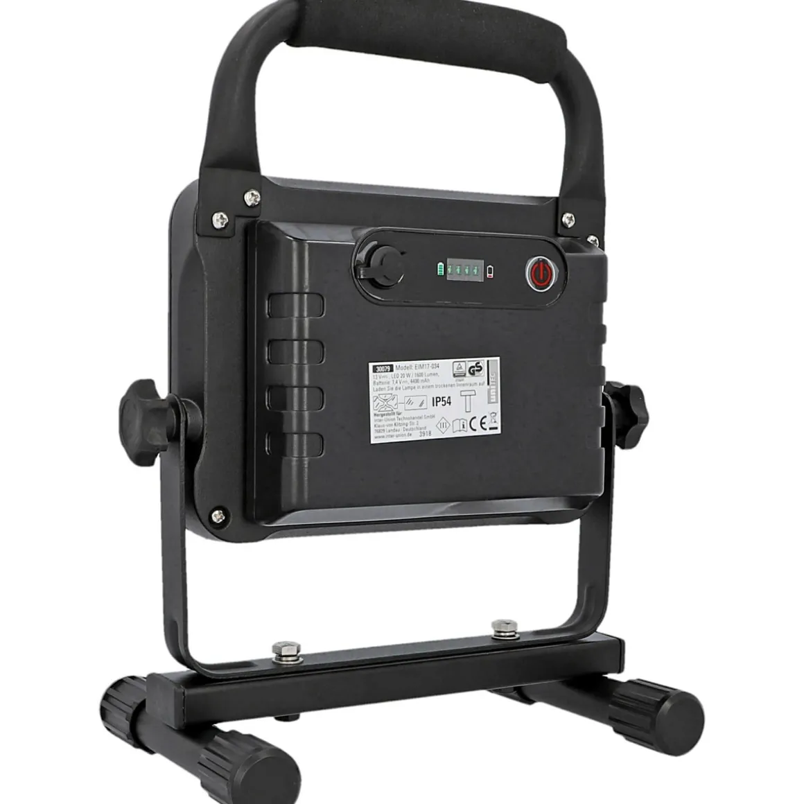 Unitec LED Akku-Strahler 20W 1600lm schwarz