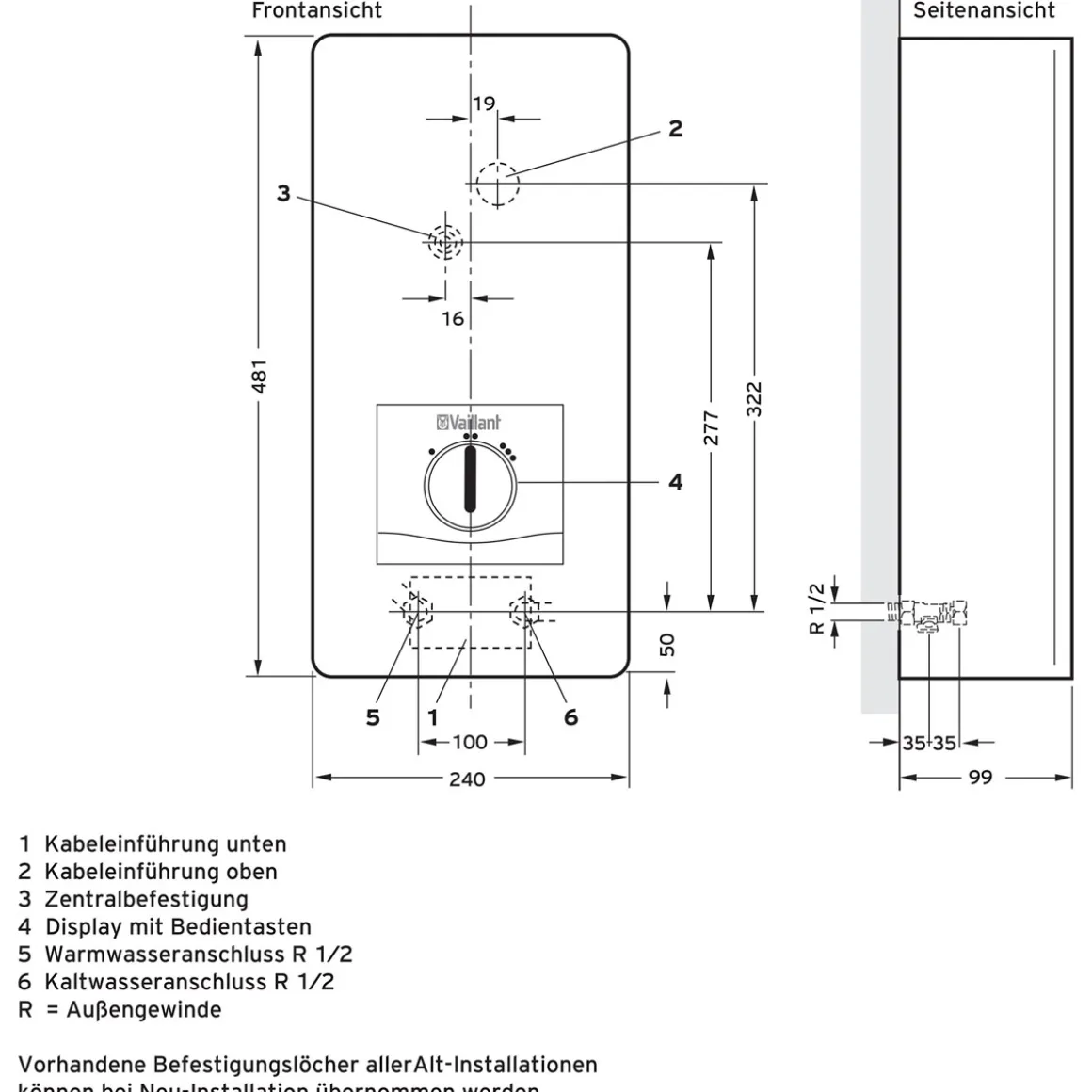 Vaillant Elektronischer Durchlauferhitzer VEDE21/8PRO 21 KW