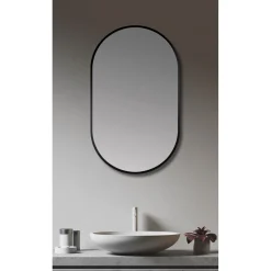Valblue Design- Wandspiegel Laurin schwarz matt 45 x 75 cm