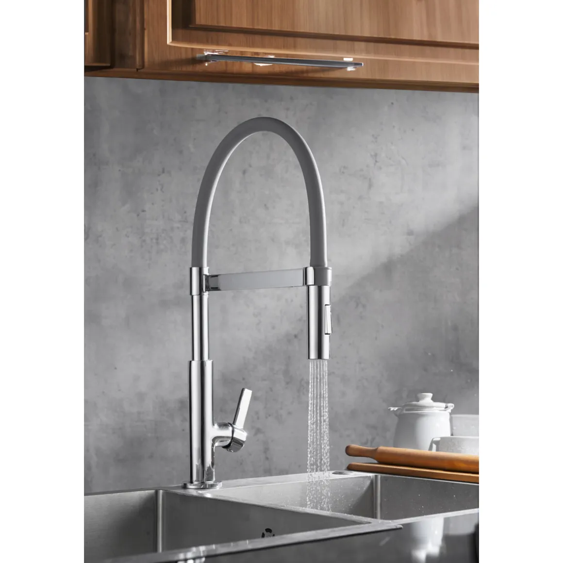 Valblue Spültischarmatur Noto chrom/ grau