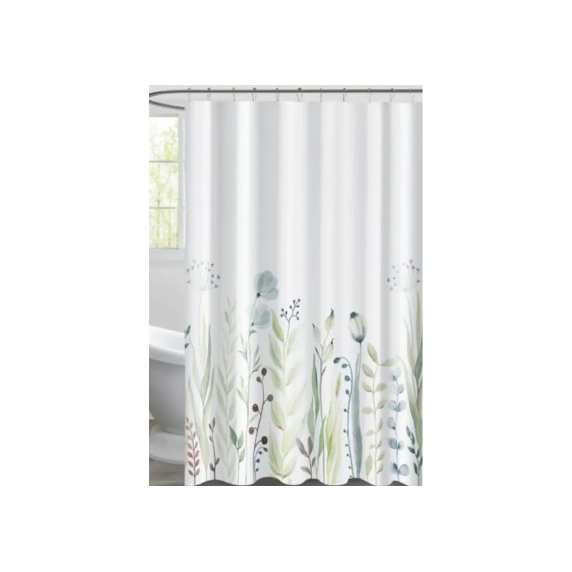 Valblue Textil-Duschvorhang-Set Flowers, 180x200 cm