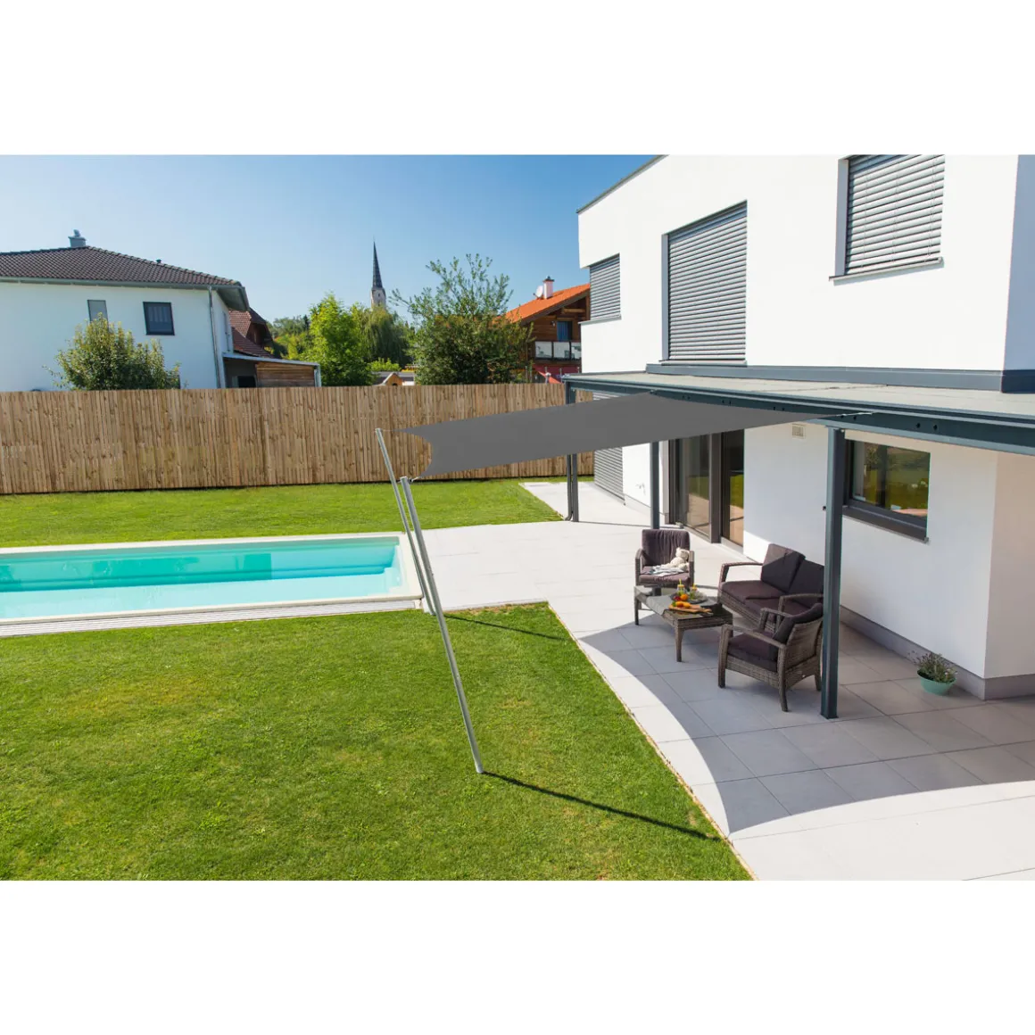Viereck-Segel Cannes 4 x 4 m anthrazit