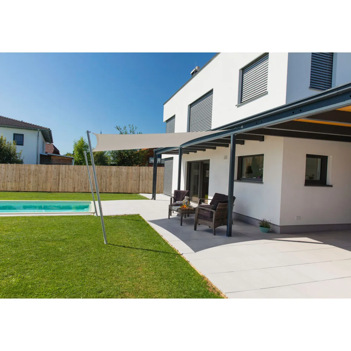 Viereck-Segel Cannes 3 x 3 m grey