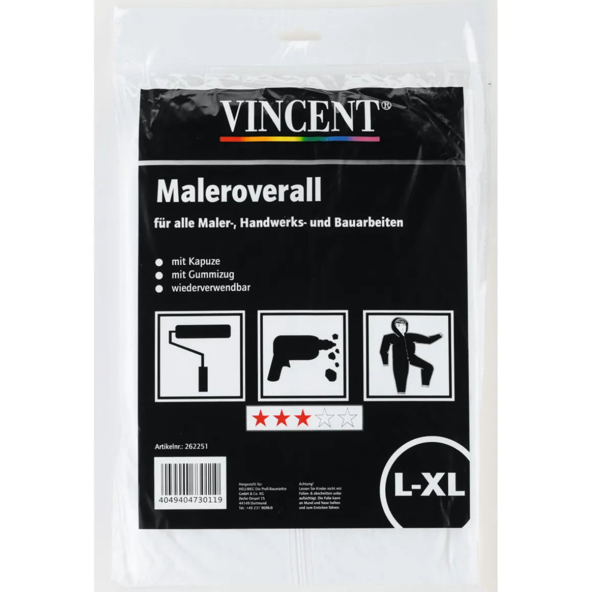Vincent Maleroverall mit Kapuze Größe L-XL