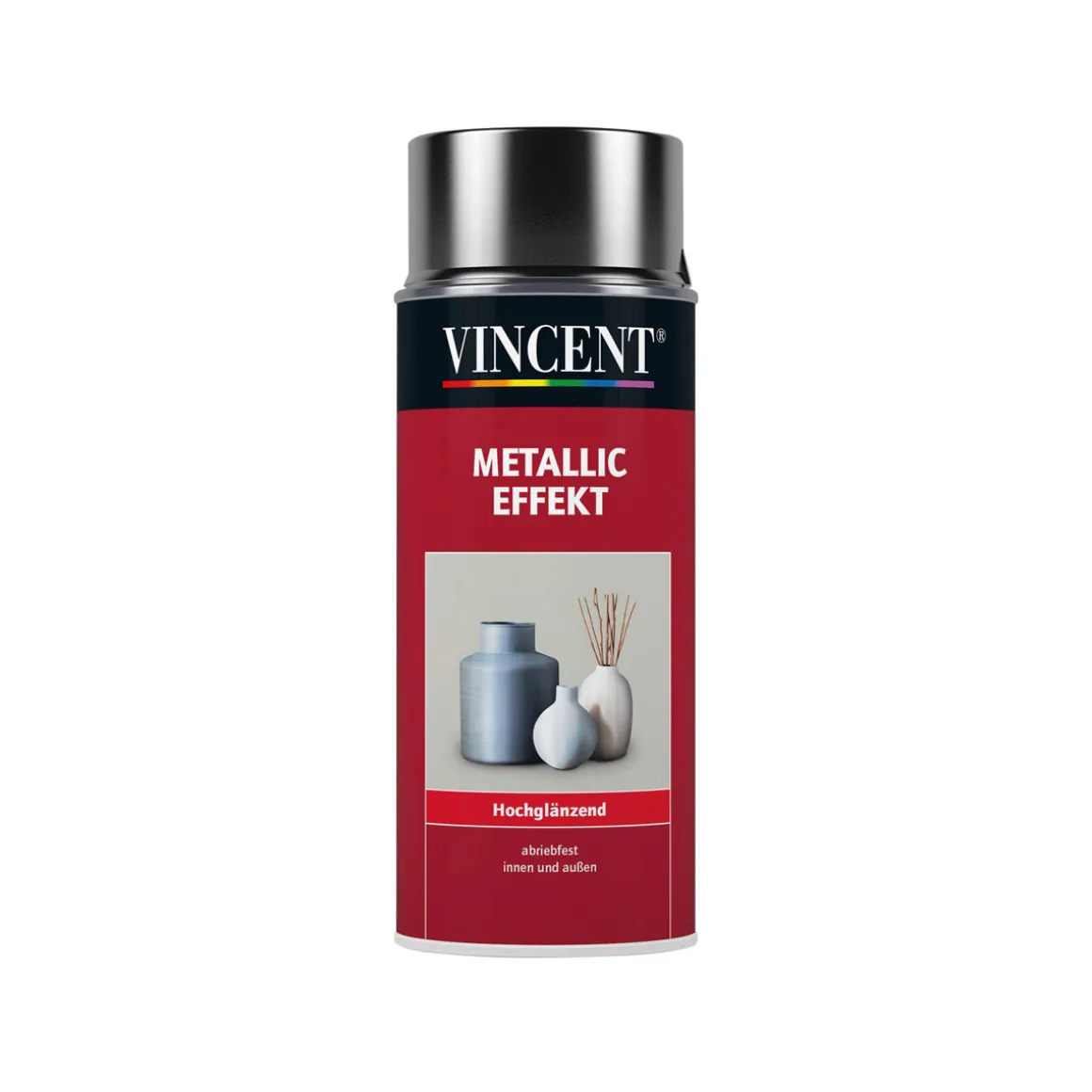 Vincent Metallic Effekt Spray Silber hochglänzend 0,4 L
