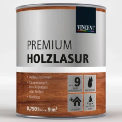 Vincent Premium Holzlasur Eiche 0,75 L