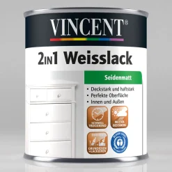 Vincent Weißlack 2in1 RAL 9010 Reinweiß seidenmatt 750 ml