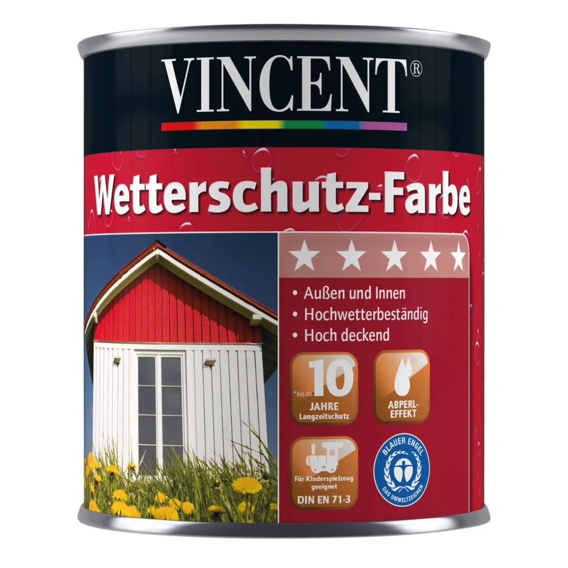 Vincent Wetterschutzfarbe Tiefschwarz 0,75 L