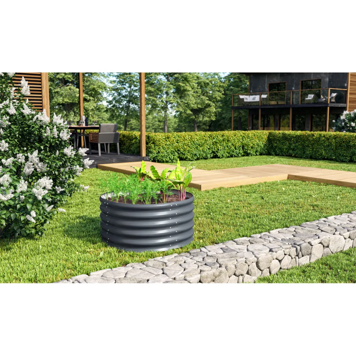 Vitavia Hochbeet Terra rund granit