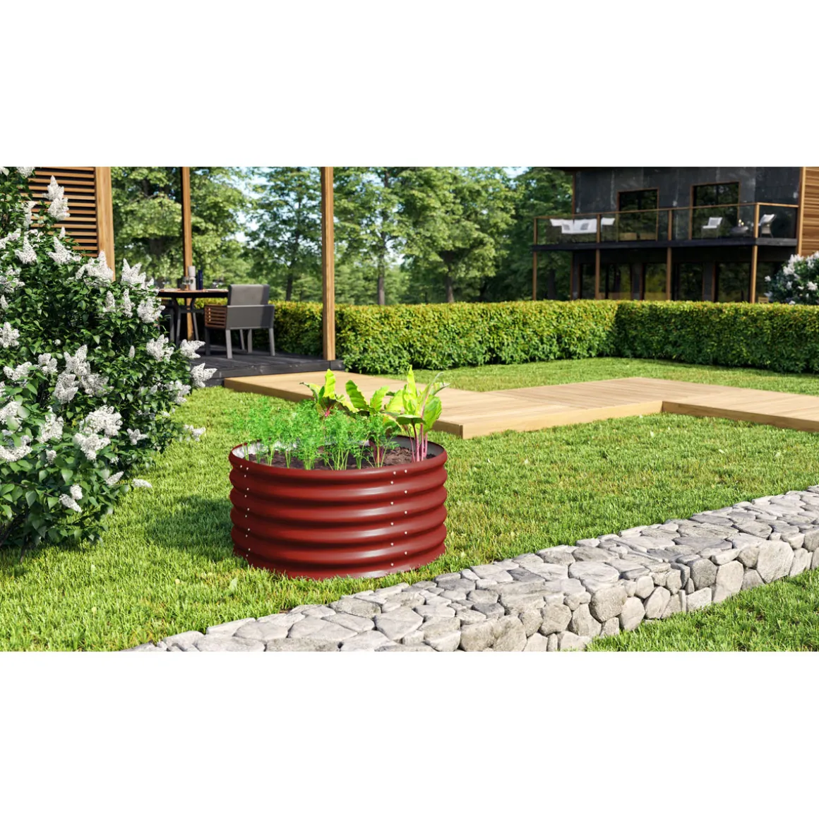 Vitavia Hochbeet Terra rund rubin