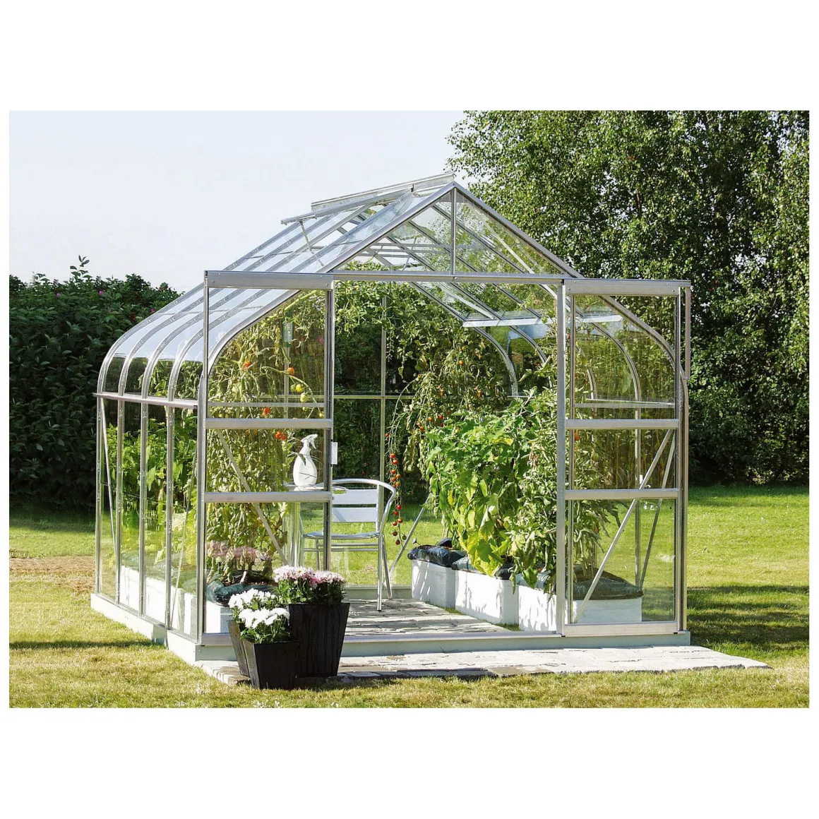 Vitavia Gewächshaus Dione 6700 6,7m² 3 mm Einscheibensicherheitsglas silber