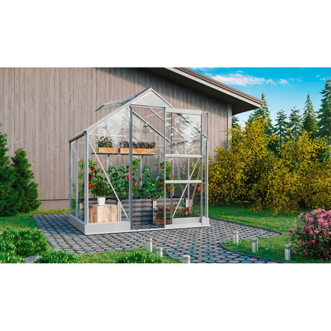 Vitavia Gewächshaus Eris 2500 2,5m² silber