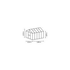 Vitavia Gewächshaus Zeus 10000 ESG 10m² 10 mm Hohlkammerplatte schwarz