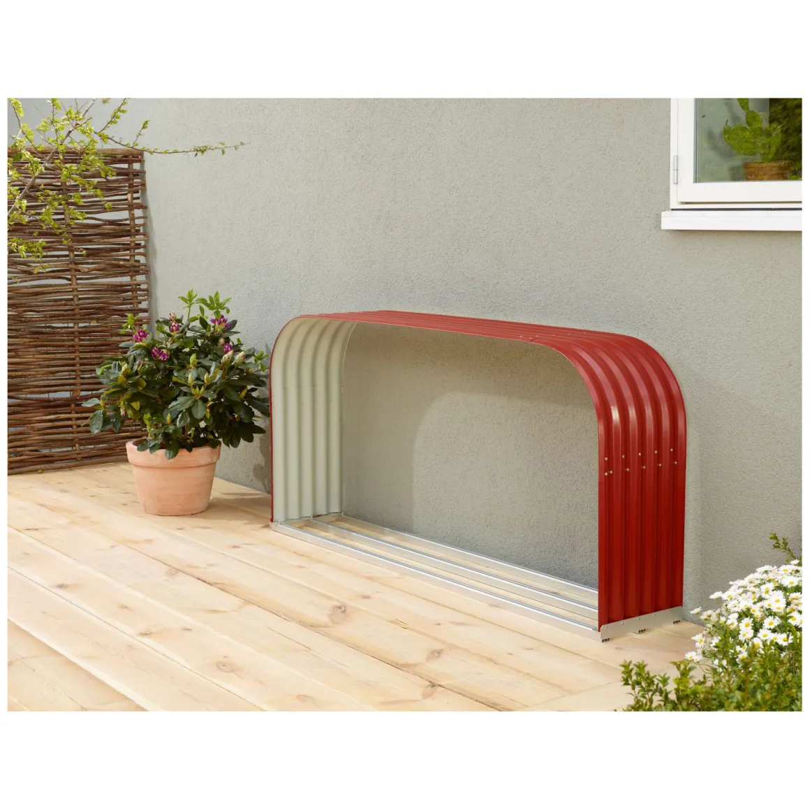 Vitavia Kaminholzregal Lignum 401 flach rubin-rot