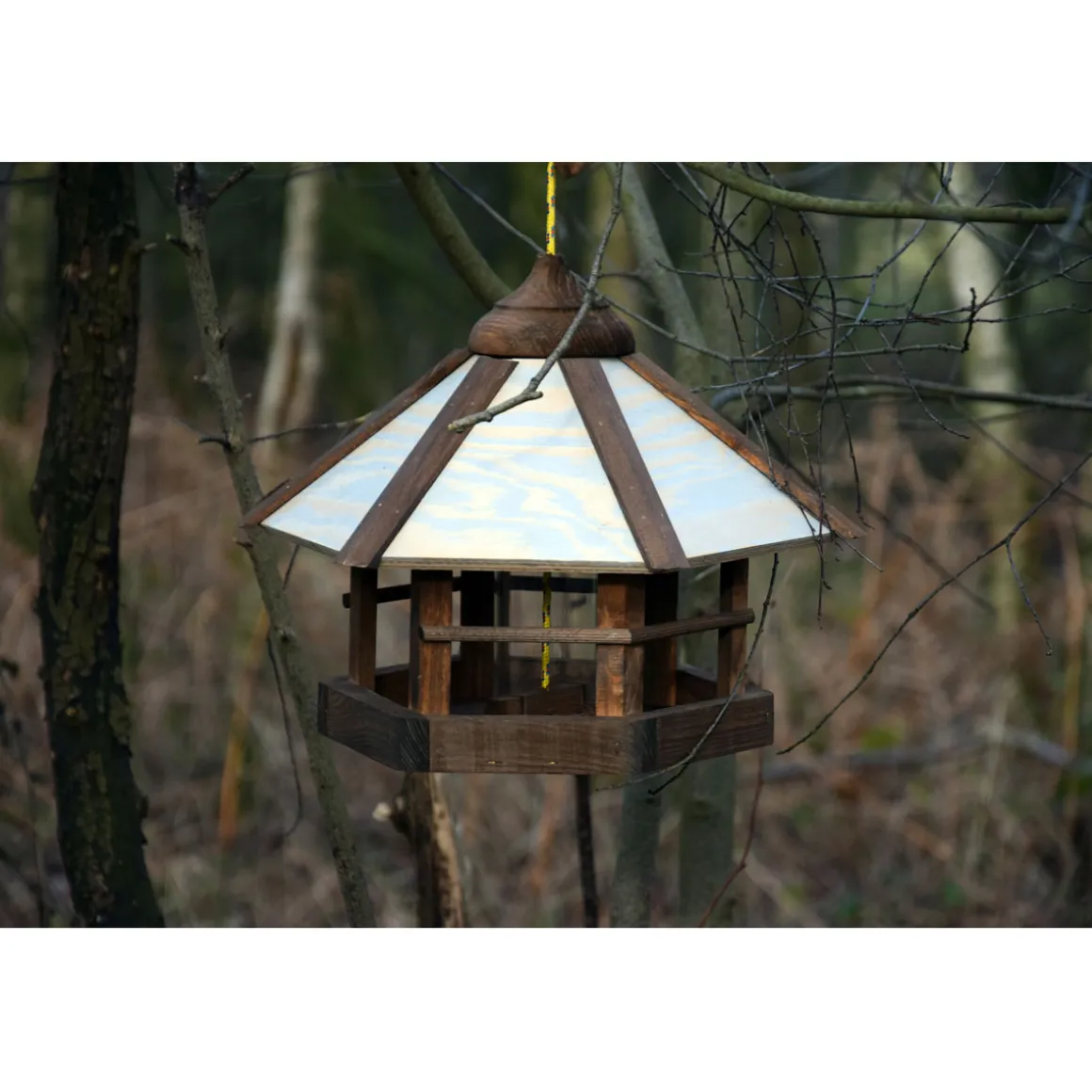 Vogelfutterhaus Camouflage zum Aufhängen 35 x 35 x 29 cm Kiefer Dunkelbraun