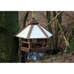 Vogelfutterhaus Camouflage zum Aufhängen 35 x 35 x 29 cm Kiefer Dunkelbraun